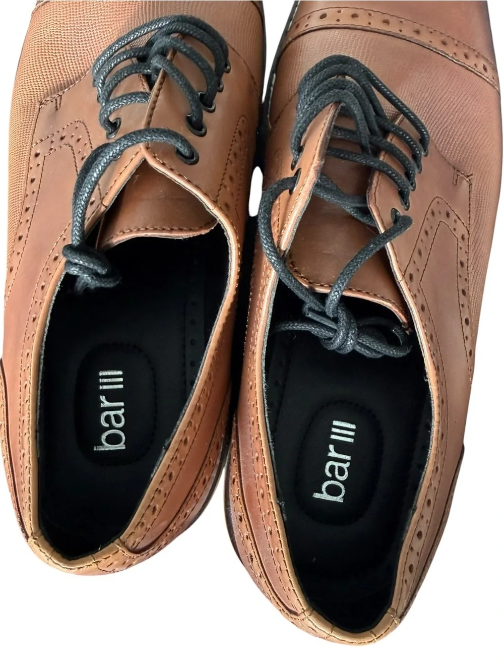 Bar‎ III Parker Brown Leather Cap Toe Brogue Oxfords 10.5M